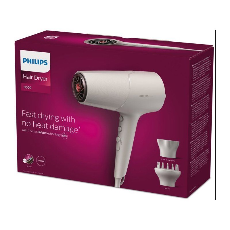 Seche-cheveux - PHILIPS - BHD501/20 - ThermoShield - diffuseur - 2100