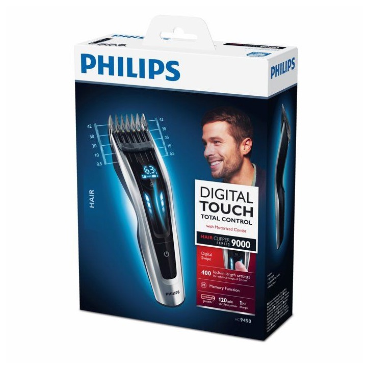 Tondeuse cheveux - PHILIPS - HC9450/15 - 400 hauteurs de coupe - étanche - 120 min autonomie Tondeuse cheveux - PHILIPS - HC9450/15 - 400 hauteurs de coupe - étanche - 120 min autonomie