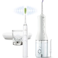 Brosse a dents électrique et jet dentaire - PHILIPS - HX3886/41 - DiamondClean 9000 - Power Flosser - blanc
