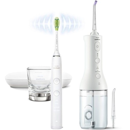 Brosse a dents électrique et jet dentaire - PHILIPS - HX3886/41 - DiamondClean 9000 - Power Flosser - blanc