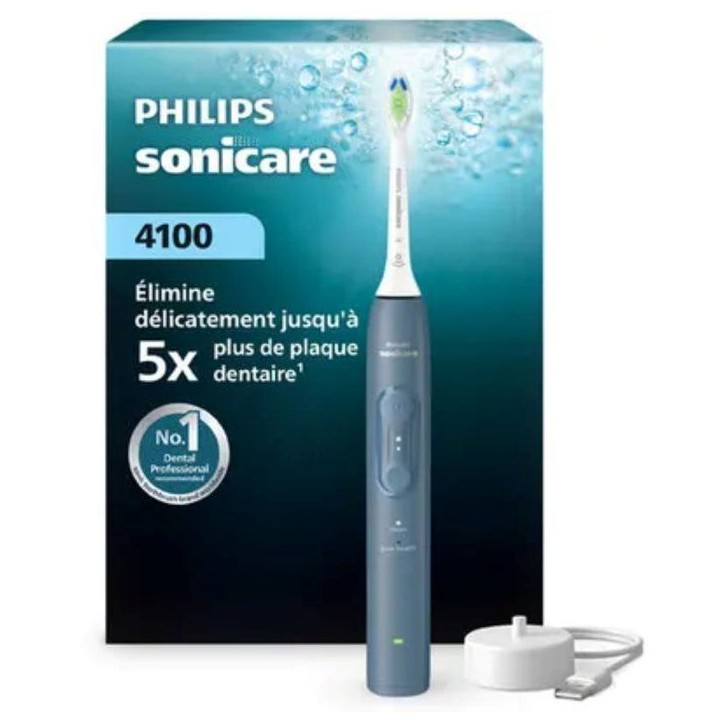 Brosse a dents électrique sonique - PHILIPS - HX4041/48 - Série 4100 - bleue - rechargeable Brosse a dents électrique sonique - PHILIPS - HX4041/48 - Série 4100 - bleue - rechargeable