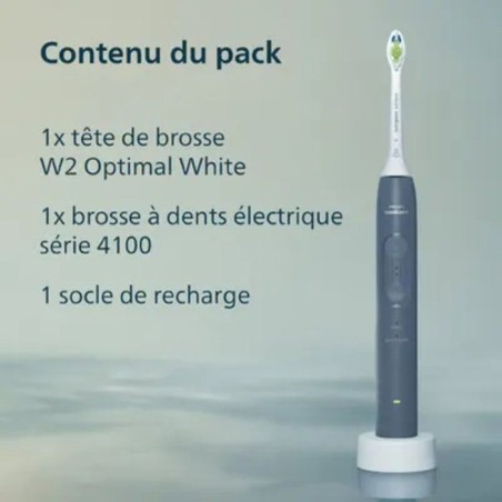 Brosse a dents électrique sonique - PHILIPS - HX4041/48 - Série 4100 - bleue - rechargeable