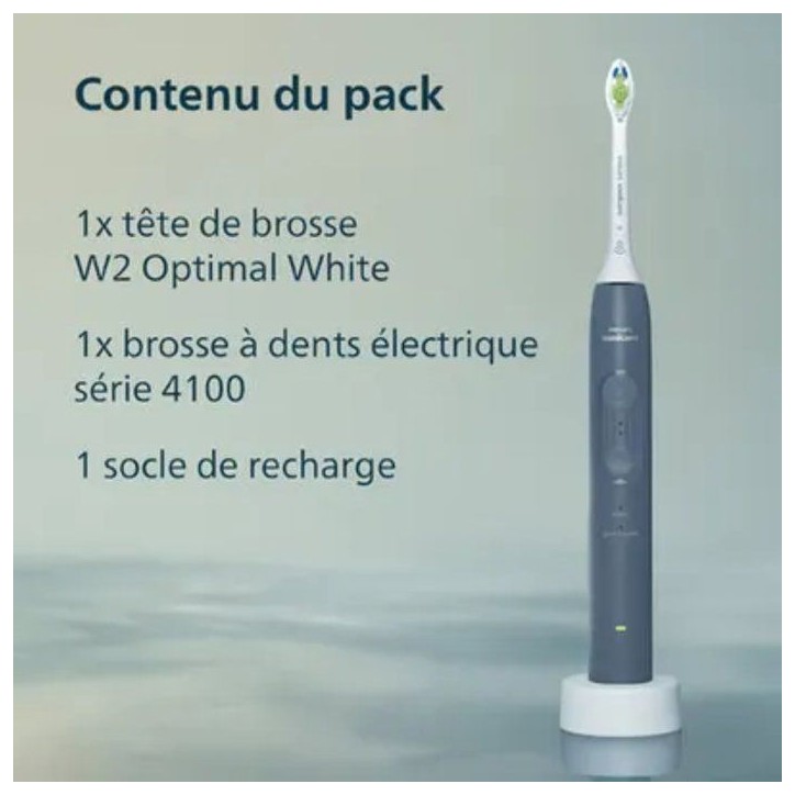 Brosse a dents électrique sonique - PHILIPS - HX4041/48 - Série 4100 - bleue - rechargeable Brosse a dents électrique sonique - PHILIPS - HX4041/48 - Série 4100 - bleue - rechargeable