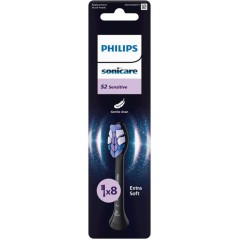 Tetes de brosse a dents - PHILIPS - HX6058/88 - S2 - lot de 8 - noires