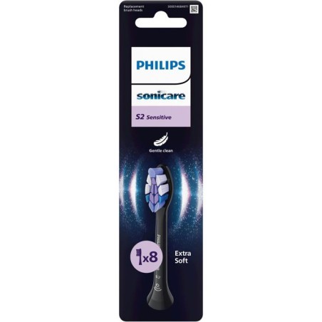 Tetes de brosse a dents - PHILIPS - HX6058/88 - S2 - lot de 8 - noires
