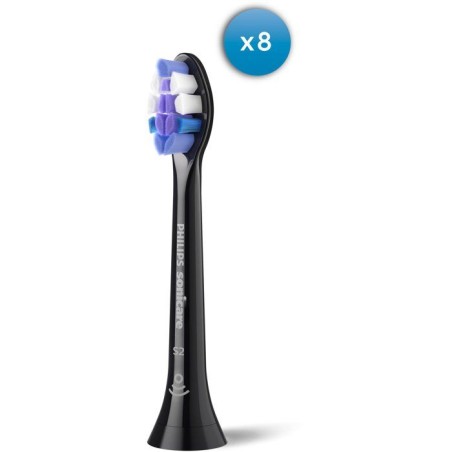 Tetes de brosse a dents - PHILIPS - HX6058/88 - S2 - lot de 8 - noires