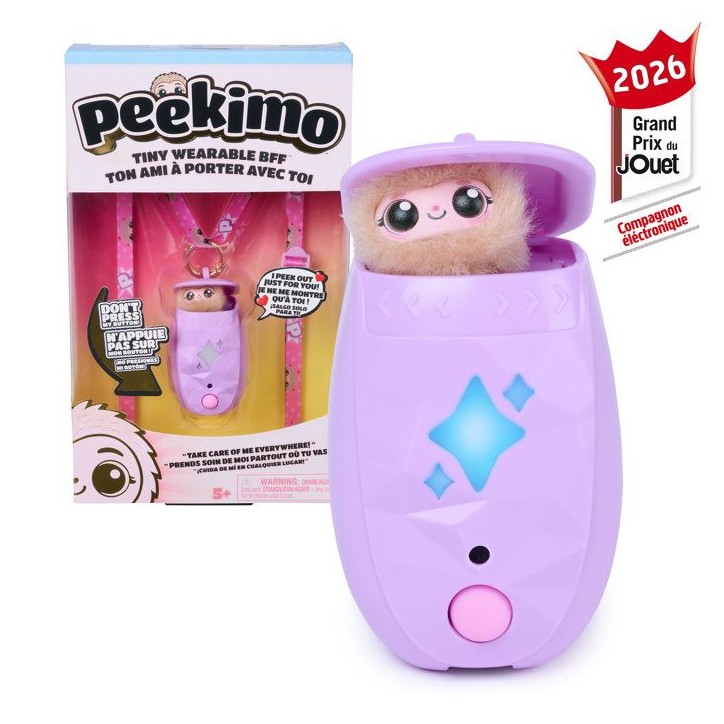 Peekimo Violet - SPINMASTER - Animal interactif et accessoire a porter - Plus de 100 sons & réactions - A Partir De 5 Ans Peekimo Violet - SPINMASTER - Animal interactif et accessoire a porter - Plus de 100 sons & réactions - A Partir De 5 Ans