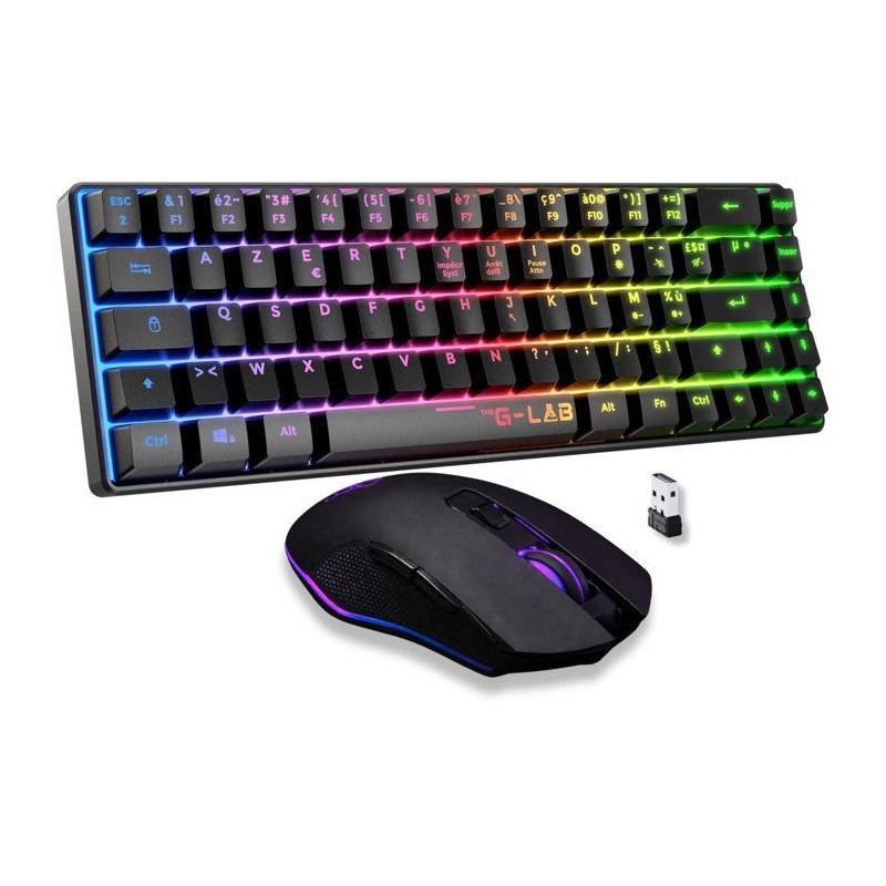 Pack Gamer 2-en-1 sans fil - THE G-LAB - COMBO HYDRO - Clavier membran
