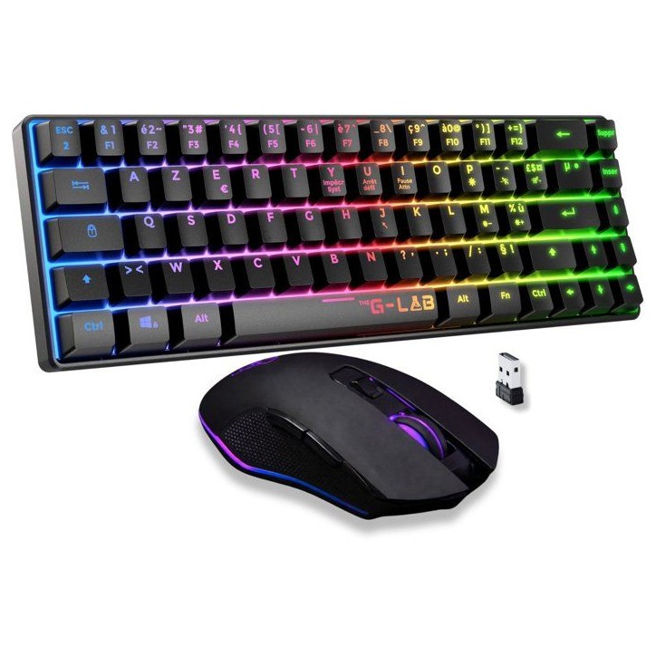 Pack Gamer 2-en-1 sans fil - THE G-LAB - COMBO HYDRO - Clavier membrane réactive et silencieuse + Souris - Noir Pack Gamer 2-en-1 sans fil - THE G-LAB - COMBO HYDRO - Clavier membrane réactive et silencieuse + Souris - Noir