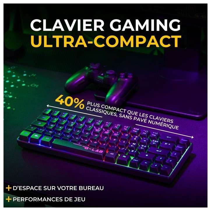 Pack Gamer 2-en-1 sans fil - THE G-LAB - COMBO HYDRO - Clavier membrane réactive et silencieuse + Souris - Noir Pack Gamer 2-en-1 sans fil - THE G-LAB - COMBO HYDRO - Clavier membrane réactive et silencieuse + Souris - Noir