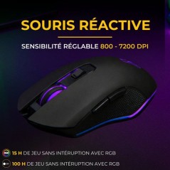 Pack Gamer 2-en-1 sans fil - THE G-LAB - COMBO HYDRO - Clavier membran