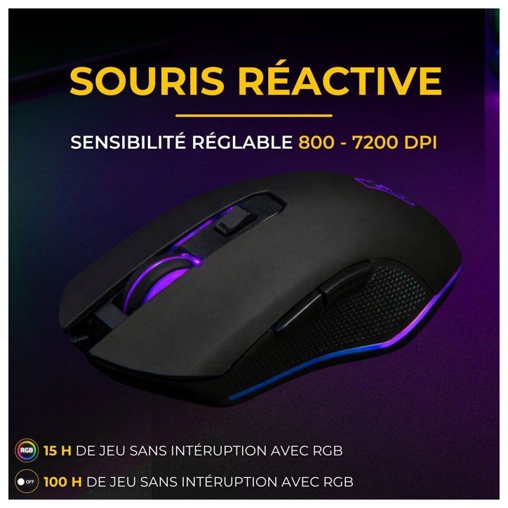 Pack Gamer 2-en-1 sans fil - THE G-LAB - COMBO HYDRO - Clavier membrane réactive et silencieuse + Souris - Noir Pack Gamer 2-en-1 sans fil - THE G-LAB - COMBO HYDRO - Clavier membrane réactive et silencieuse + Souris - Noir