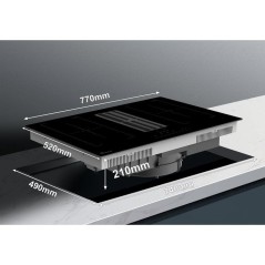 Plaque induction avec hotte intégrée - TRIOMPH - TRCPIDA8000B - 4 foyers - 80 cm - 7000 W