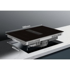 Plaque induction avec hotte intégrée - TRIOMPH - TRCPIDA6000B - 4 fo