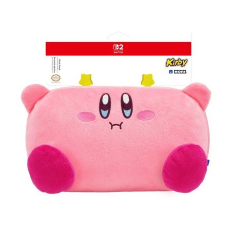 Pochette peluche Plush Pouch - HORI - Kirby Nintendo Switch 2 - Protection console - Rangement accessoires et jeux - Rose