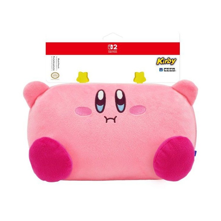 Pochette peluche Plush Pouch - HORI - Kirby Nintendo Switch 2 - Protection console - Rangement accessoires et jeux - Rose