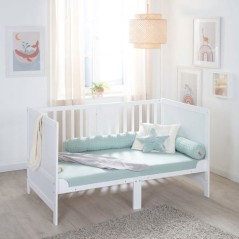 Lit bébé évolutif - 70 x 140 cm - EASY SLEEP - Blanc laqué