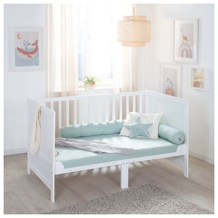Lit bébé évolutif - 70 x 140 cm - EASY SLEEP - Blanc laqué