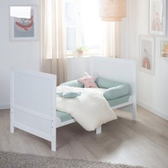 Lit bébé évolutif - 70 x 140 cm - EASY SLEEP - Blanc laqué