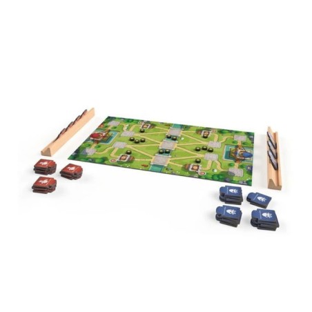 REPOS Jeu de stratégie - Toy Battle - 2 joueurs - Dès 8 ans - 15 min - 4 plateaux double-face - Tuiles - VF