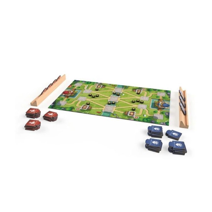 REPOS Jeu de stratégie - Toy Battle - 2 joueurs - Dès 8 ans - 15 min - 4 plateaux double-face - Tuiles - VF