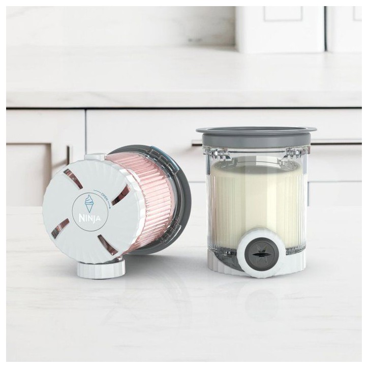 Lot de 2 Pots avec Couvercles et Embouts de Rechange NINJA – Compatible Swirl by CREAMi NC701EU