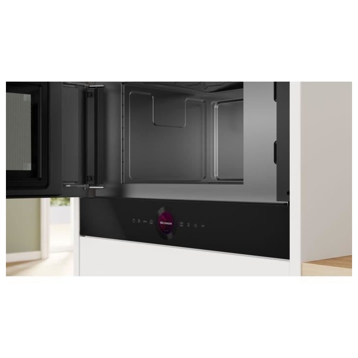 Micro-ondes simple encastrable - BOSCH SER8 - BFL7221B1 - Noir - 21 L - 38,2 x 59,4 x 31,8 cm