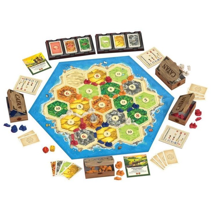 KOSMOS Jeu de plateau CATAN (Refresh) - Best-seller Stratégie et Négociation - dès 10 ans - 3 à 4 joueurs - 60 à 120 min KOSMOS Jeu de plateau CATAN (Refresh) - Best-seller Stratégie et Négociation - dès 10 ans - 3 à 4 joueurs - 60 à 120 min