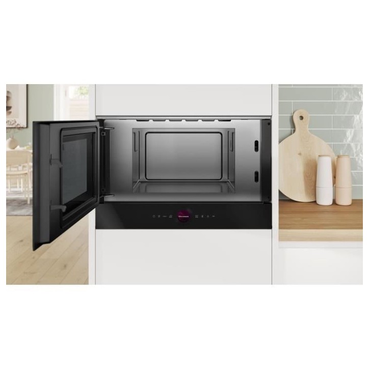 Micro-ondes simple encastrable - BOSCH SER8 - BFL7221B1 - Noir - 21 L - 38,2 x 59,4 x 31,8 cm