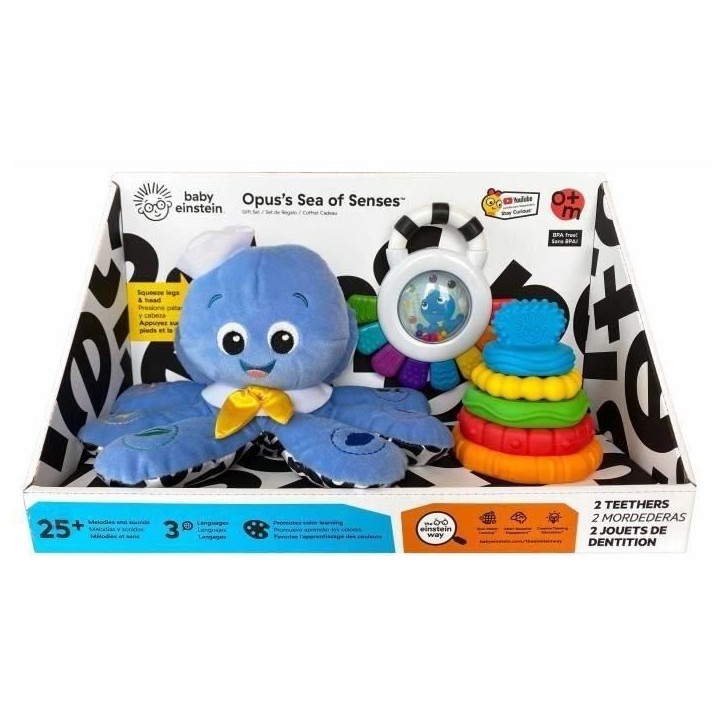 BABY EINSTEIN, Coffret cadeau de naissance, bapteme, communion, babyshower, Opus le poulpe