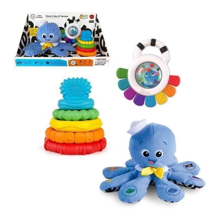 BABY EINSTEIN, Coffret cadeau de naissance, bapteme, communion, babyshower, Opus le poulpe