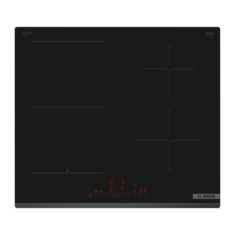 Table induction 60cm - BOSCH SER6 - PVS63KHC1E Noir - 4-foyers - Home Table induction 60cm - BOSCH SER6 - PVS63KHC1E Noir - 4-foyers - Home