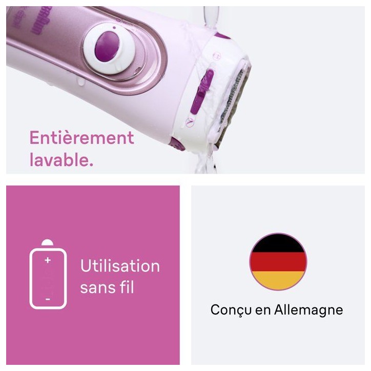 Rasoir électrique femme - BRAUN - LS5100 - Sans fil - Tête arrondie - Zones sensibles Rasoir électrique femme - BRAUN - LS5100 - Sans fil - Tête arrondie - Zones sensibles