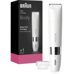 Mini tondeuse corps - BRAUN - BS1000 - Compacte - Précise - Zones sensibles