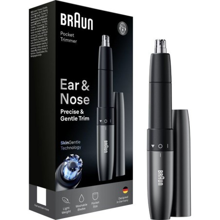 Tondeuse nez et oreilles - BRAUN - EN20 - Technologie SkinGentle - Lames lavables - Ergonomique