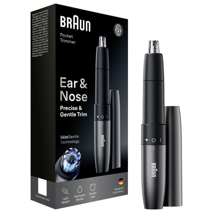 Tondeuse nez et oreilles - BRAUN - EN20 - Technologie SkinGentle - Lames lavables - Ergonomique Tondeuse nez et oreilles - BRAUN - EN20 - Technologie SkinGentle - Lames lavables - Ergonomique