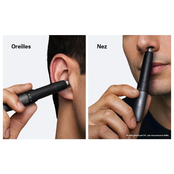 Tondeuse nez et oreilles - BRAUN - EN20 - Technologie SkinGentle - Lames lavables - Ergonomique Tondeuse nez et oreilles - BRAUN - EN20 - Technologie SkinGentle - Lames lavables - Ergonomique