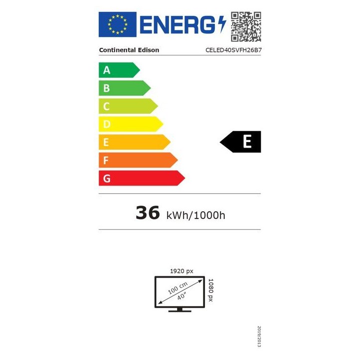 CONTINENTAL EDISON - CELED40SVFH26B7 - TV LED FHD 40“ (102 cm) - 3xHDMI, 2xUSB - noir CONTINENTAL EDISON - CELED40SVFH26B7 - TV LED FHD 40“ (102 cm) - 3xHDMI, 2xUSB - noir