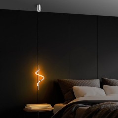 Suspension lustre D BY M.RED Chrome - Métal chromé - Design moderne - Finition brillante