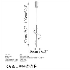 Suspension lustre D BY M.RED Chrome - Métal chromé - Design moderne