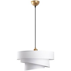 Suspension lustre D BY M.RED White - Abat-jour tissu - Métal - Ambian