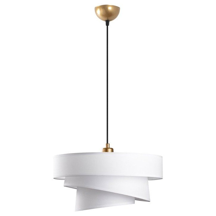 Suspension lustre D BY M.RED White - Abat-jour tissu - Métal - Ambiance douce