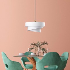 Suspension lustre D BY M.RED White - Abat-jour tissu - Métal - Ambian