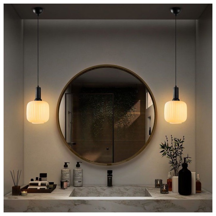 Suspension lustre D BY M.RED Black - Métal et verre - Moderne - Design lumineux