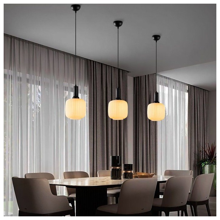 Suspension lustre D BY M.RED Black - Métal et verre - Moderne - Design lumineux