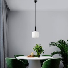 Suspension lustre D BY M.RED Black - Métal et verre - Moderne - Desig