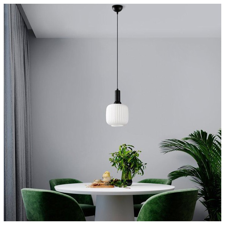 Suspension lustre D BY M.RED Black - Métal et verre - Moderne - Design lumineux