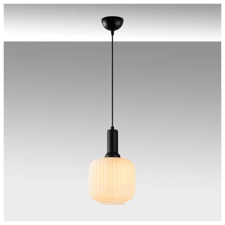 Suspension lustre D BY M.RED Black - Métal et verre - Moderne - Design lumineux