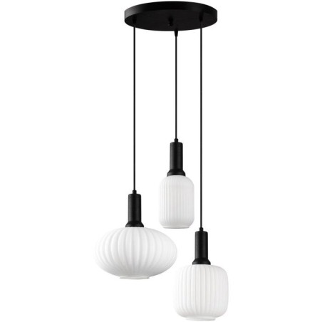 Suspension lustre D BY M.RED Black - Métal et verre - Elégant - Ambi