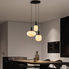 Suspension lustre D BY M.RED Black - Métal et verre - Elégant - Ambi